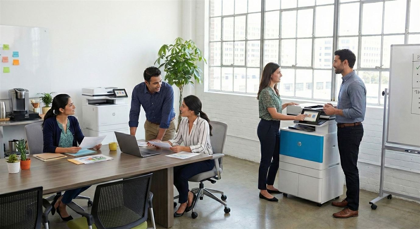 Ofis ekibi HP MFP üzerinden güvenli baskı ve paylaşım yapıyor